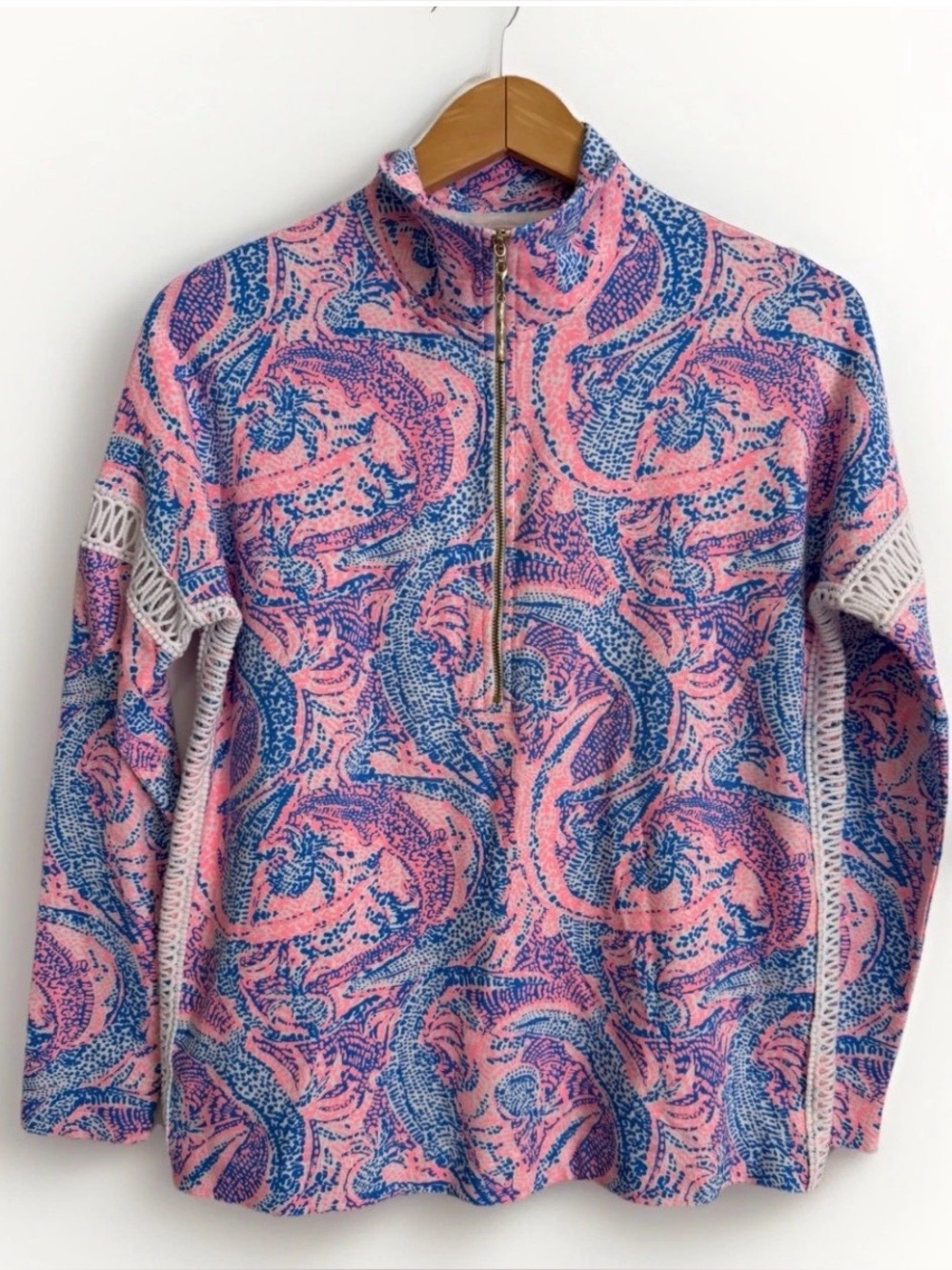 Lilly Pulitzer 1/4 Zip Pullover Shirt XS Jonah Popover Maybe Gator Coastal NWT